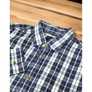 UNTUCKit Shirt Men's Sz Large‎ Button Up Plaid Check Slim Fit Long Sleeve Cotton